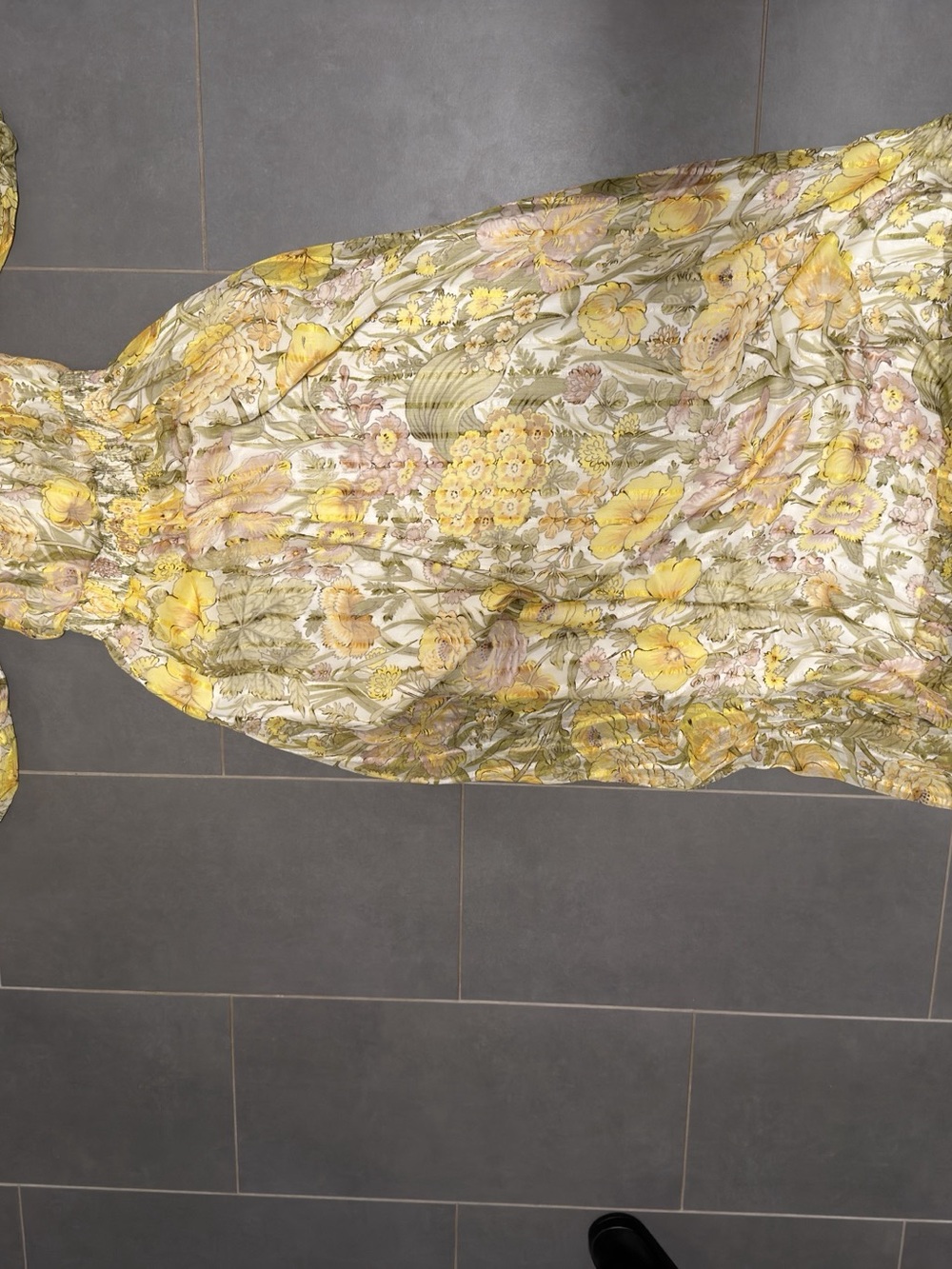 ASOS Design Floral Off-Shoulder Maxi Dress Yellow & Pink Size US 8